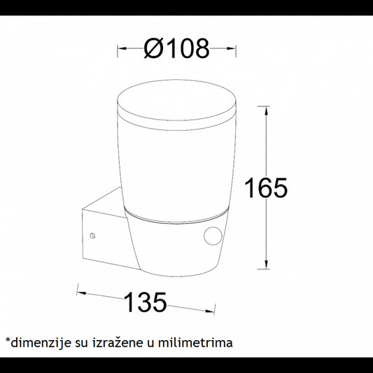 SVETILJKA JM-069 ZIDNA 1*E27 IP54 ANTRACIT