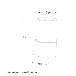 SVETILJKA JM-074 ZIDNA 1*E27 IP54 ANTRACIT