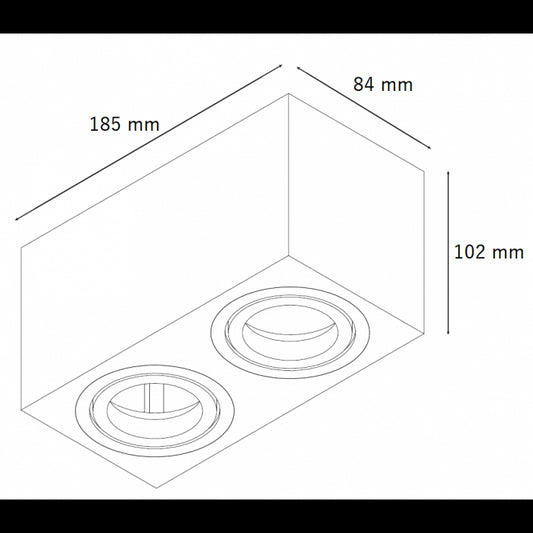 SVETILJKA JM-203 PLAFONSKA 2*GU10 IP20 BELA