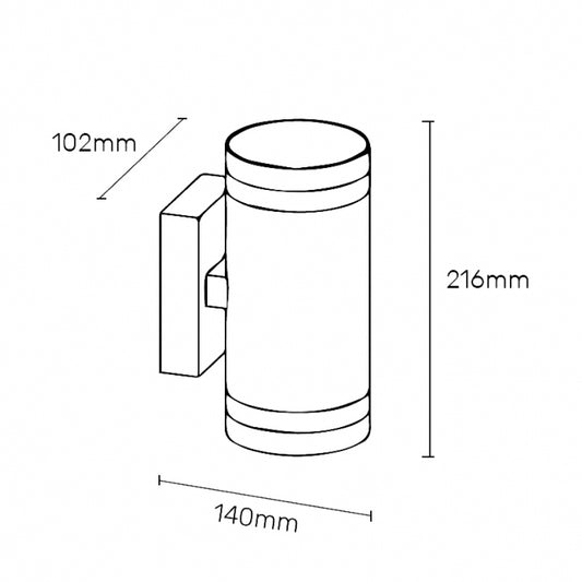 SVETILJKA JM-4079 ZIDNA 2*GU10 IP54 CRNA