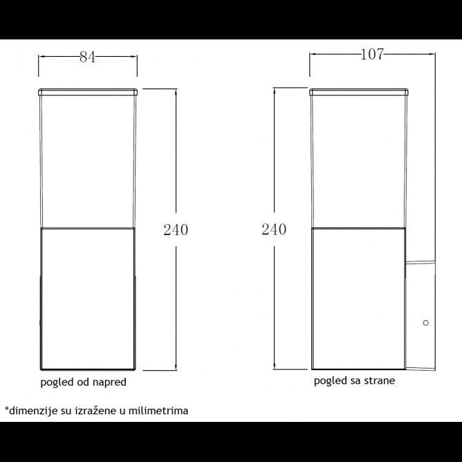 SVETILJKA JM-4606 ZIDNA 1*E27 IP65 ANTRACIT