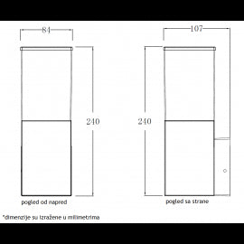 SVETILJKA JM-4606 ZIDNA 1*E27 IP65 ANTRACIT