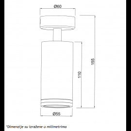 SVETILJKA TS194B SPOT 1*GU10 BELA