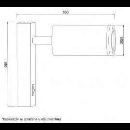 SVETILJKA TS194F ZIDNA 1*GU10 BELA