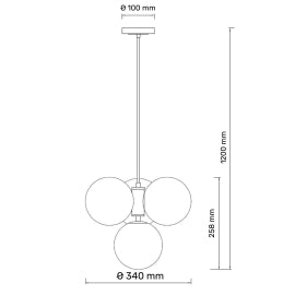 TALIA 11 LUSTER 4*G9 CRNA/BAKAR