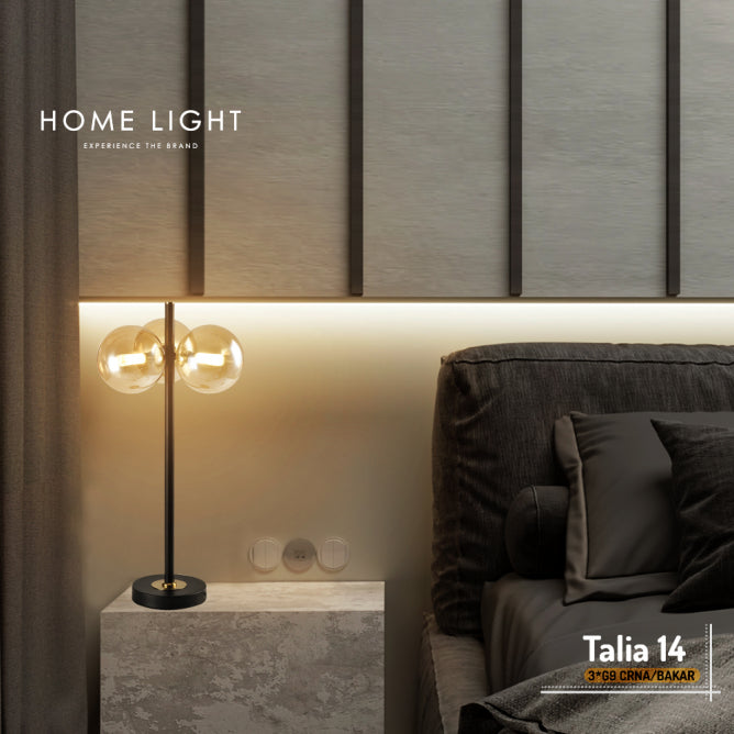 TALIA 14 STONA LAMPA 3*G9 CRNA/BAKAR