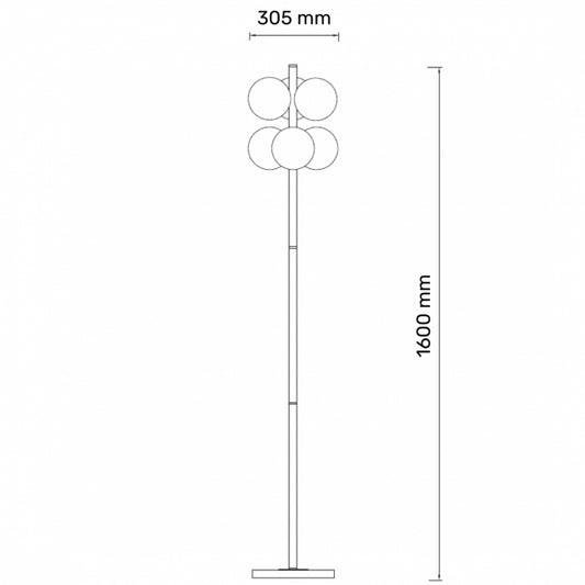 TALIA 15 PODNA LAMPA 6*G9 CRNA/BAKAR