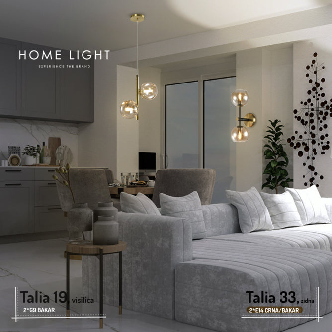 TALIA 3 ZIDNA LAMPA 1*G9 BAKAR/CRNA