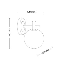 TALIA 3 ZIDNA LAMPA 1*G9 BAKAR/CRNA
