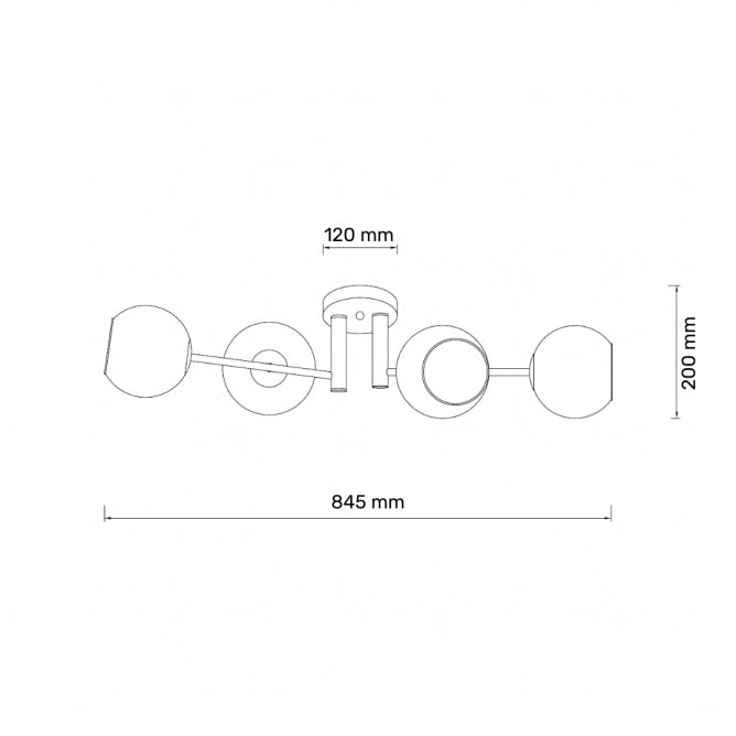 TALIA 35 LUSTER 4*E14 CRNA/BAKAR
