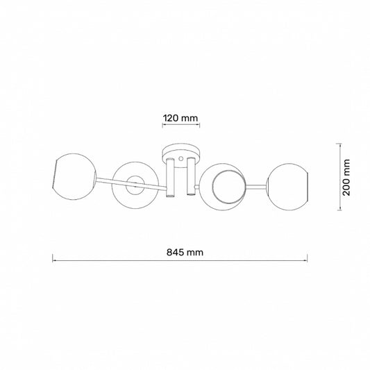 TALIA 35 LUSTER 4*E14 CRNA/BAKAR
