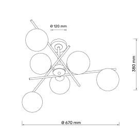 TALIA 41 LUSTER 6*G9 CRNA/BAKAR