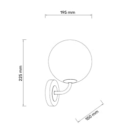 TALIA 44 ZIDNA LAMPA 1*G9 BAKAR/CRNA