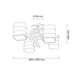 TALIA 57 LUSTER 4*E14 CRNA/HROM