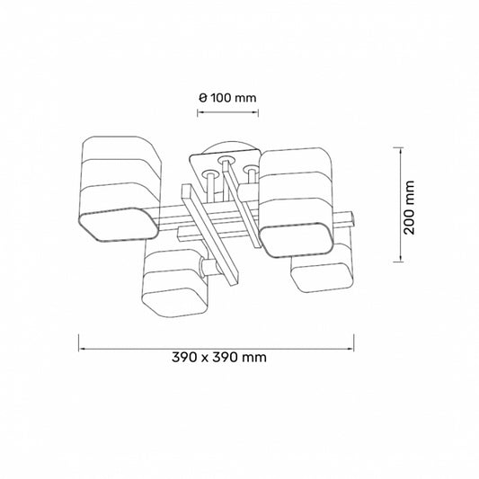 TALIA 57 LUSTER 4*E14 CRNA/HROM