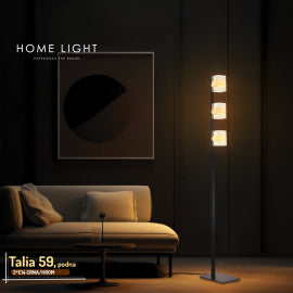 TALIA 59 PODNA LAMPA 3*E14 CRNA/HROM