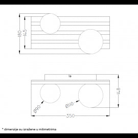 TALIA 60 PLAFONSKA SVETILJKA 2*G9 DRVO