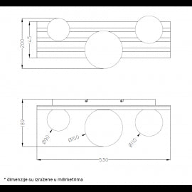 TALIA 61 PLAFONSKA SVETILJKA 3*G9 DRVO