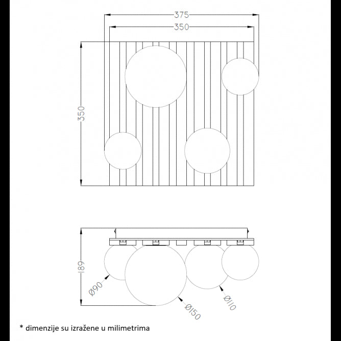 TALIA 62 PLAFONSKA SVETILJKA 4*G9 DRVO