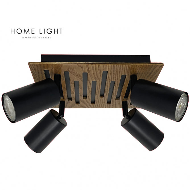 TALIA 68 SPOT SVETILJKA 4*GU10 CRNA/DRVO