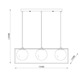 TALIA 72 LUSTER 3XE14 CRNA/ZLATO