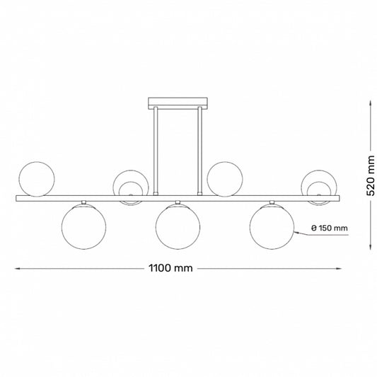 TALIA 75 LUSTER 7*G9 CRNA/ZLATO
