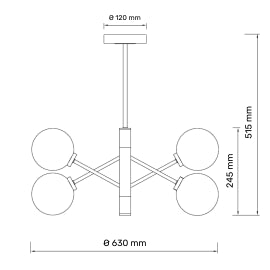 TALIA 8 LUSTER 8*G9 CRNA/BAKAR