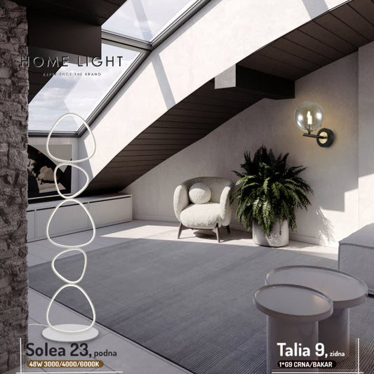 TALIA 9 ZIDNA LAMPA 1*G9 CRNA/BAKAR