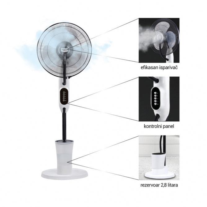 VENTILATOR SA ISPARIVACEM 75W , 40cm PRECNIK