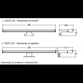 VESTA 291 ZIDNA LAMPA 6W 4000K HROM