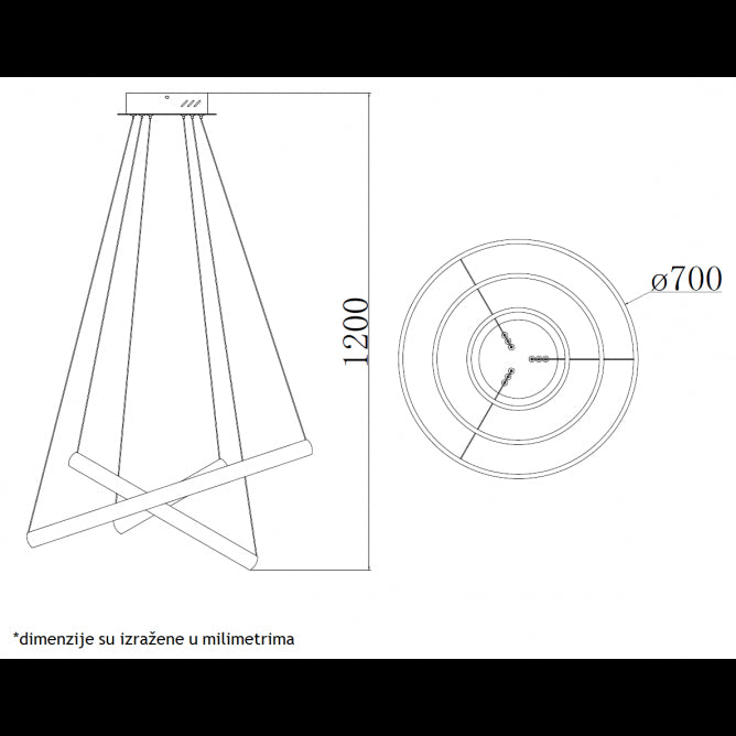 VESTA 300 LUSTER LED 96W 4000K BRAON
