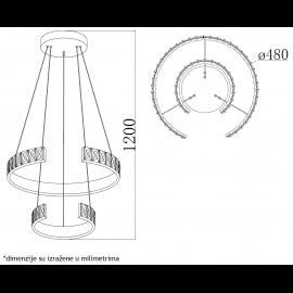 VESTA 302 LUSTER LED 43W 3000/4000/6000K chrome/black