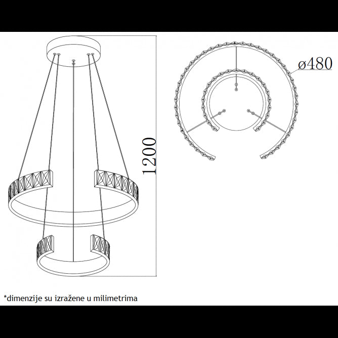 VESTA 302 LUSTER LED 43W 3000/4000/6000K chrome/black