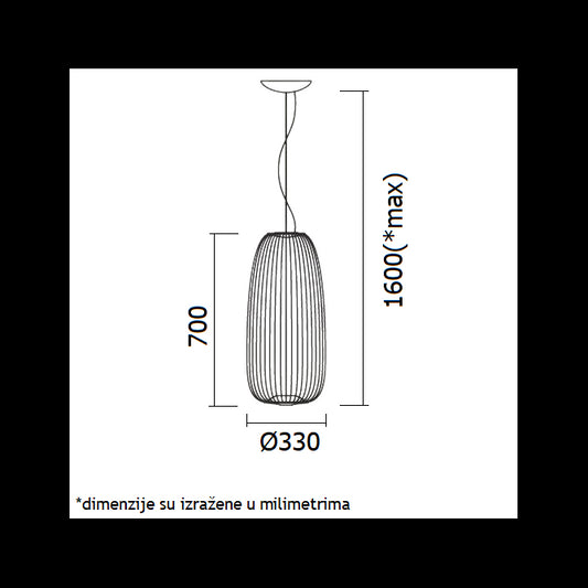 VESTA 304 VISILICA LED 15W 4000K black (fi 330)
