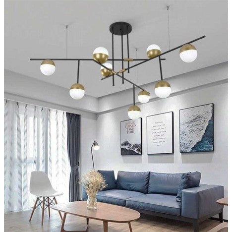 VESTA 308 LUSTER 9*G9 antique brass/black