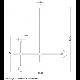 VESTA 318 LUSTER 3*G9 antique brass/black