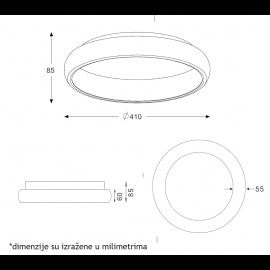 VESTA 344 PLAFONSKA SVETILJKA 32W 3000/4000K CRNA