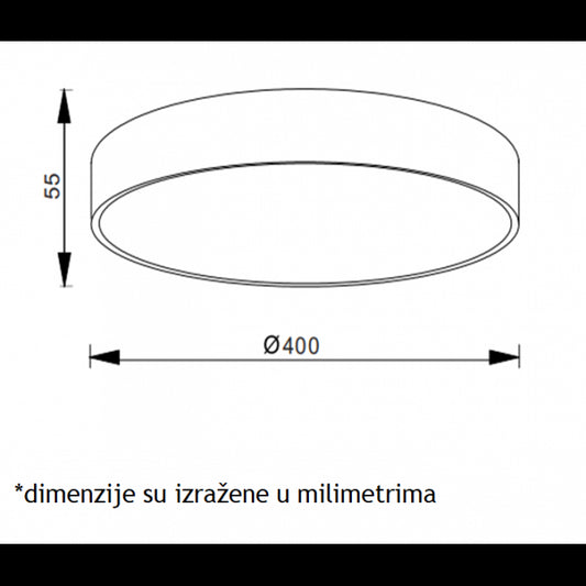 VESTA 350 PLAFONSKA SVETILJKA 30W 3000/4000K CRNA