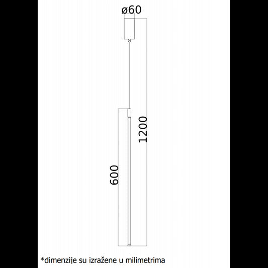 VESTA 357 VISILICA 7W 3000K CRNA