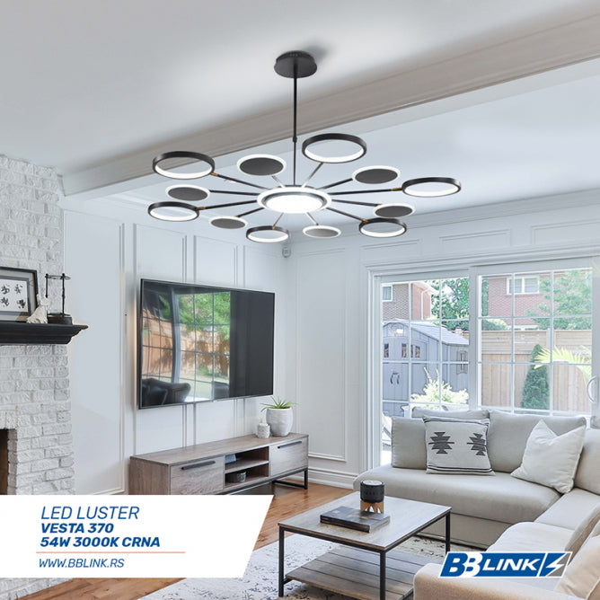 VESTA 370 LUSTER LED 54W 3000K CRNA