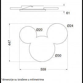 VESTA 371 PLAFONSKA SVETILJKA LED 40W 3000K CRNA