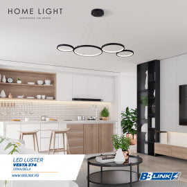 VESTA 374 LUSTER LED 62W 3000K CRNA