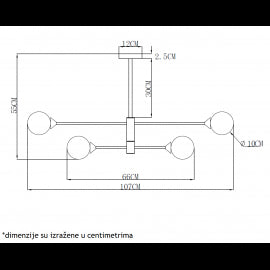 VESTA 393 LUSTER 8*G9 MESING+CRNA