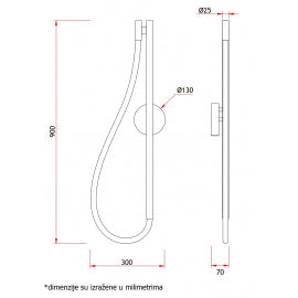 VESTA 452 ZIDNA LAMPA LED 28W 3000K MESING