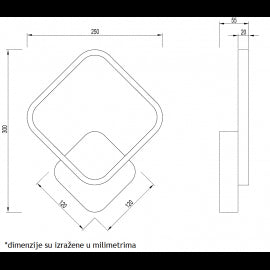 VESTA 465 ZIDNA LAMPA 12W 3000K CRNA