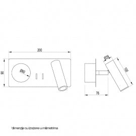 VESTA 478 ZIDNA LAMPA 3W+3W 3000K BELA