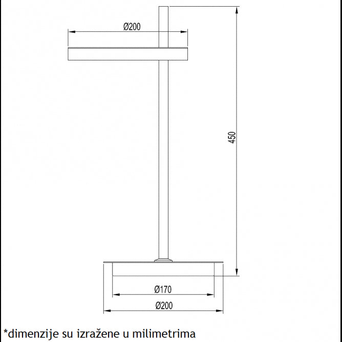 VESTA 486 STONA LAMPA 10W 3000K CRNA