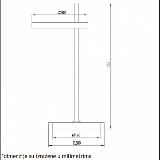 VESTA 486 STONA LAMPA 10W 3000K CRNA
