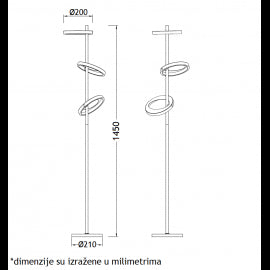 VESTA 487 PODNA LAMPA 30W 3000K CRNA
