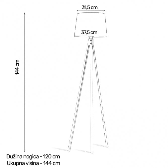 VESTA 502 PODNA LAMPA 1*E27 SIVA